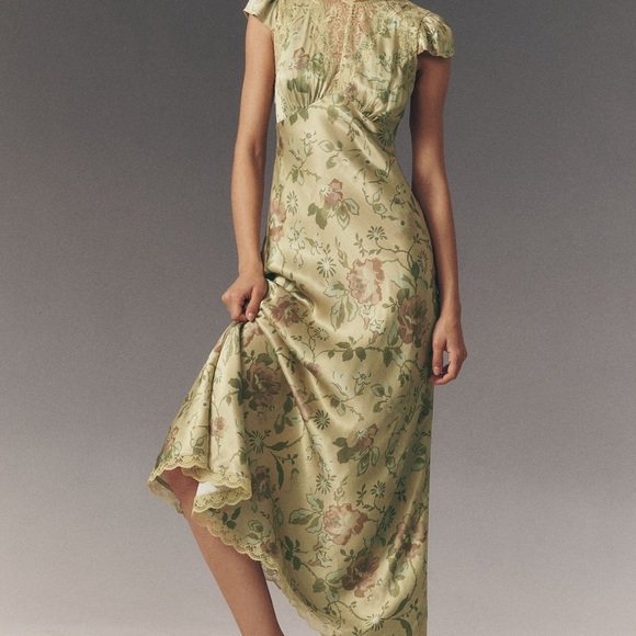 Anthropologie BHLDN Everly Satin Lace Maxi Dress - Picture 4 of 8